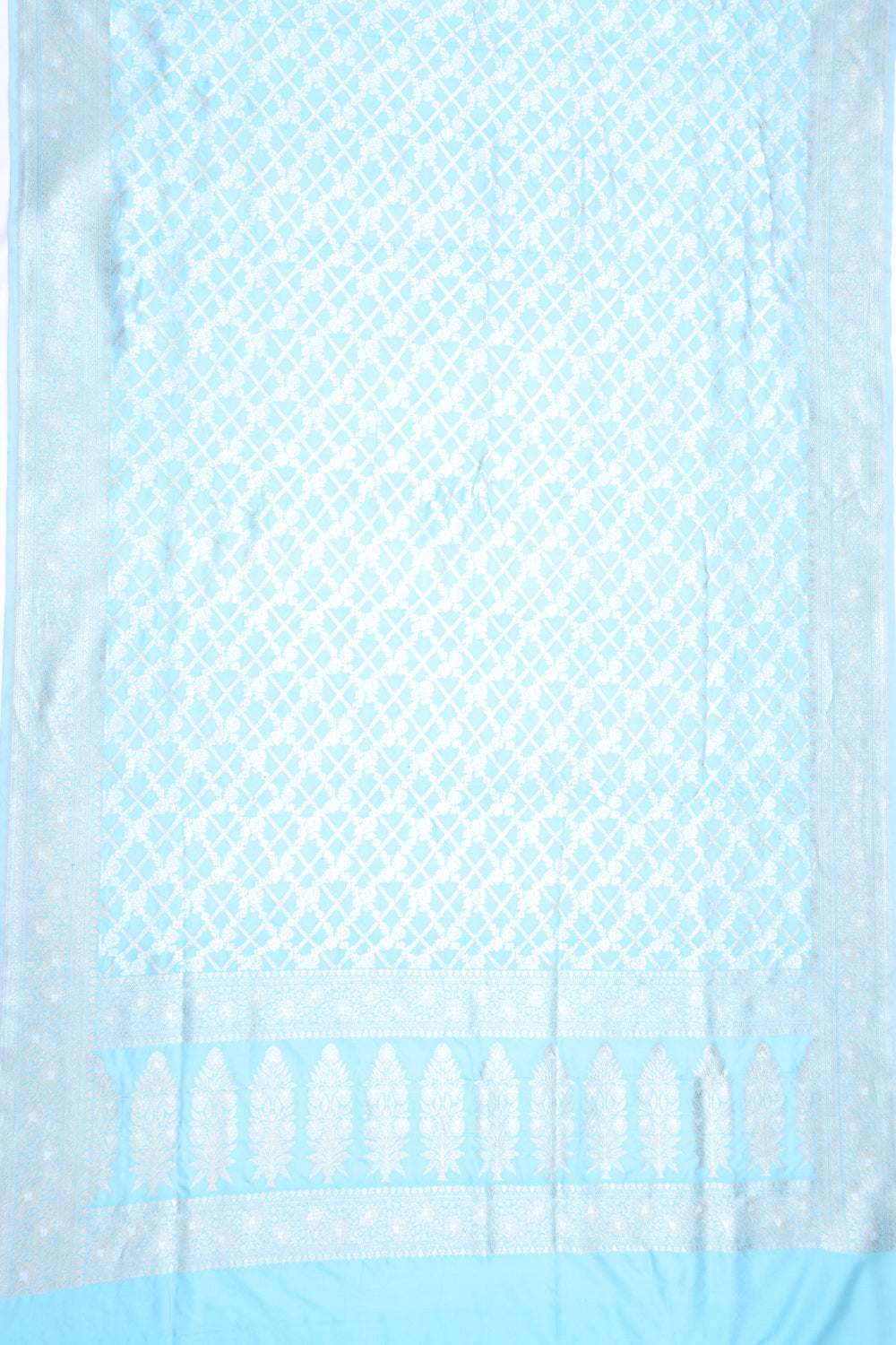 Banarasi Silk Brocade Sky Blue Saree