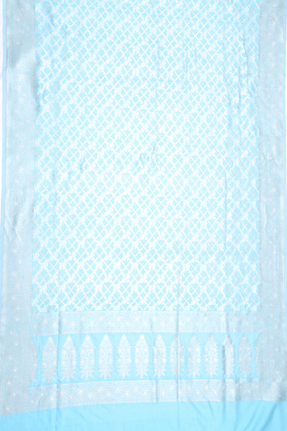 Banarasi Silk Brocade Sky Blue Saree