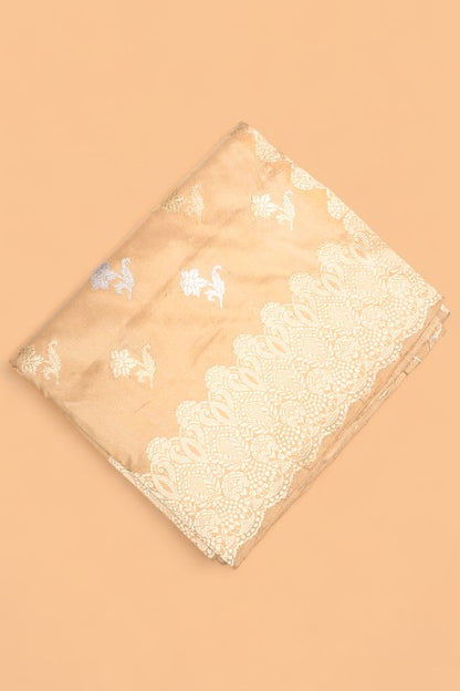 Banarasi Silk Butta Cream Saree
