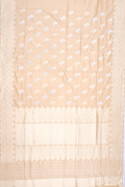 Banarasi Silk Butta Cream Saree