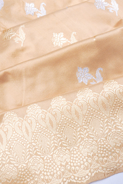 Banarasi Silk Butta Cream Saree