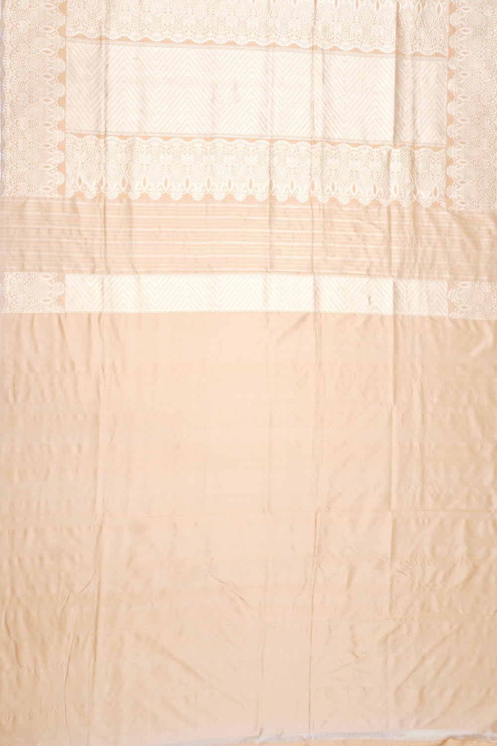 Banarasi Silk Butta Cream Saree