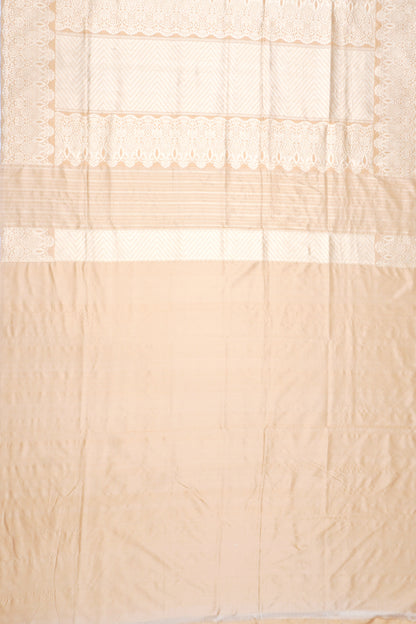 Banarasi Silk Butta Cream Saree