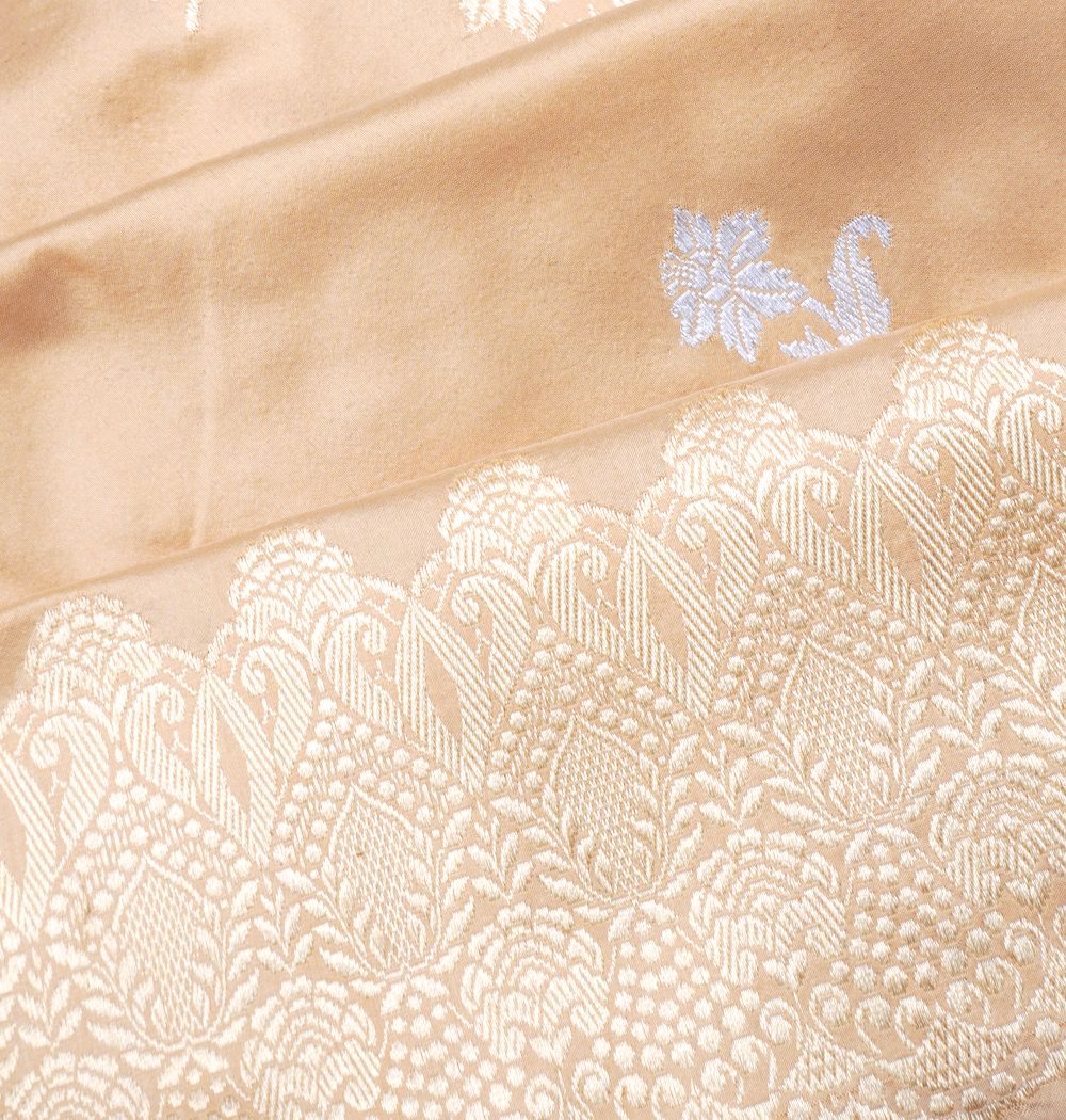 Banarasi Silk Butta Cream Saree