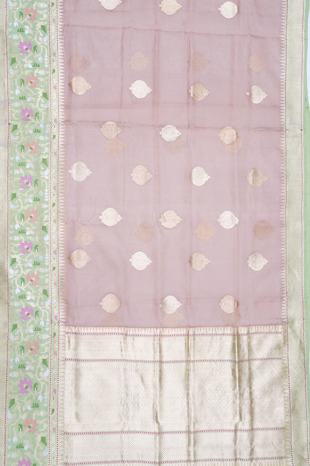 Banarasi Kora Organza Butta Snuff Saree