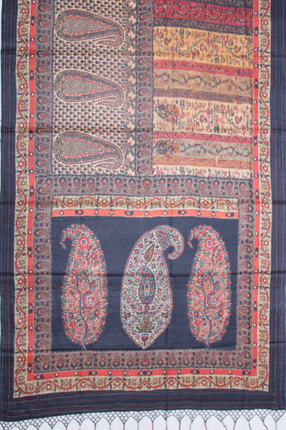 Tussar Printed Grey Saree