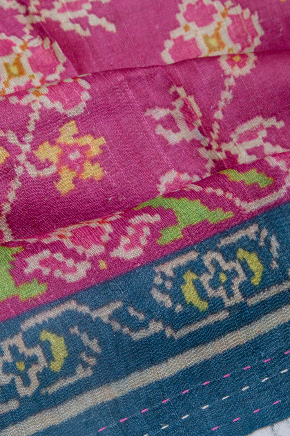 Tussar Printed Pink Saree