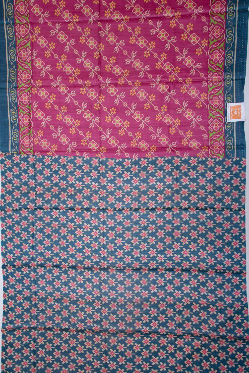 Tussar Printed Pink Saree