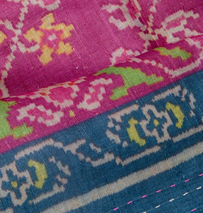 Tussar Printed Pink Saree