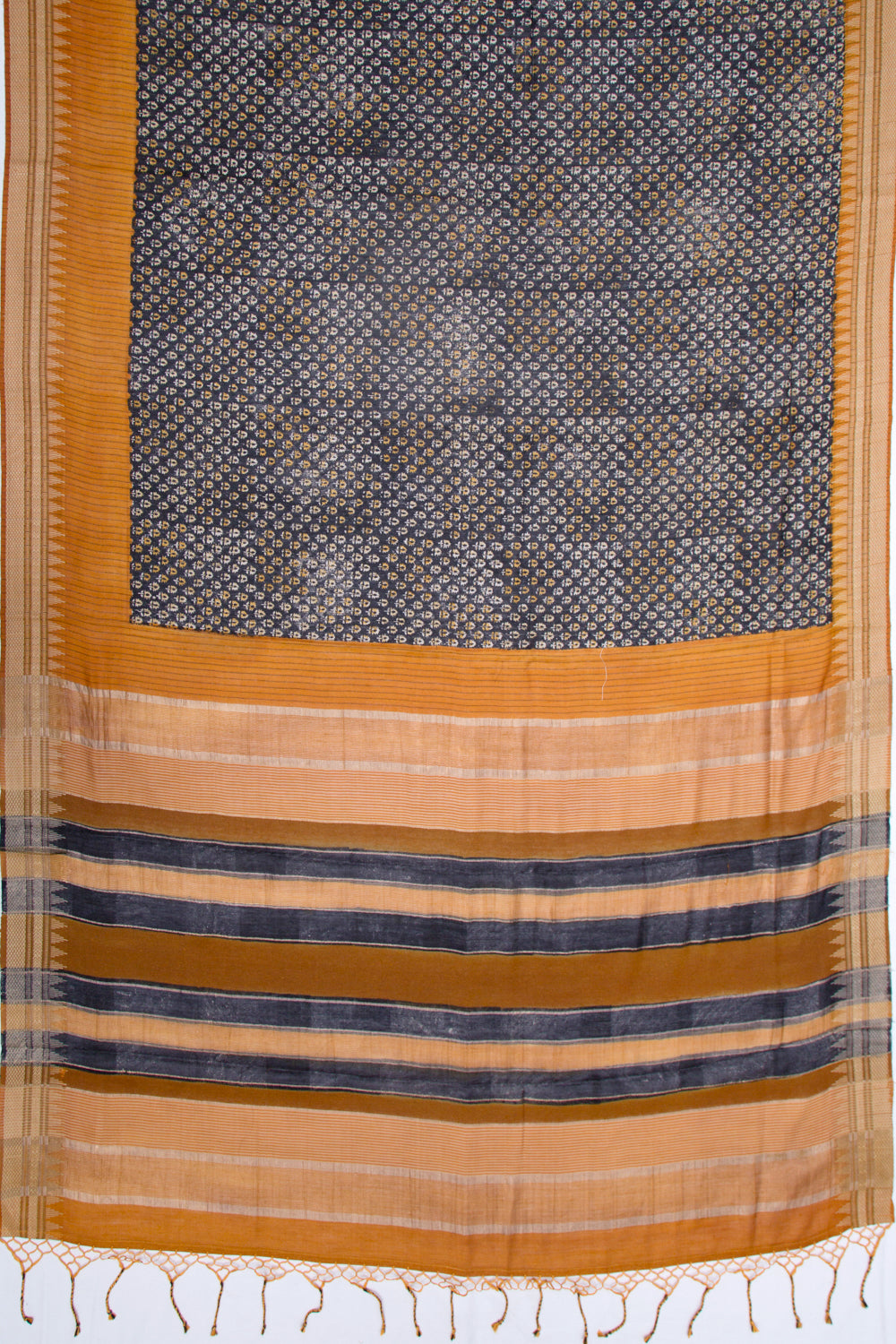 Tussar Printed Black Saree
