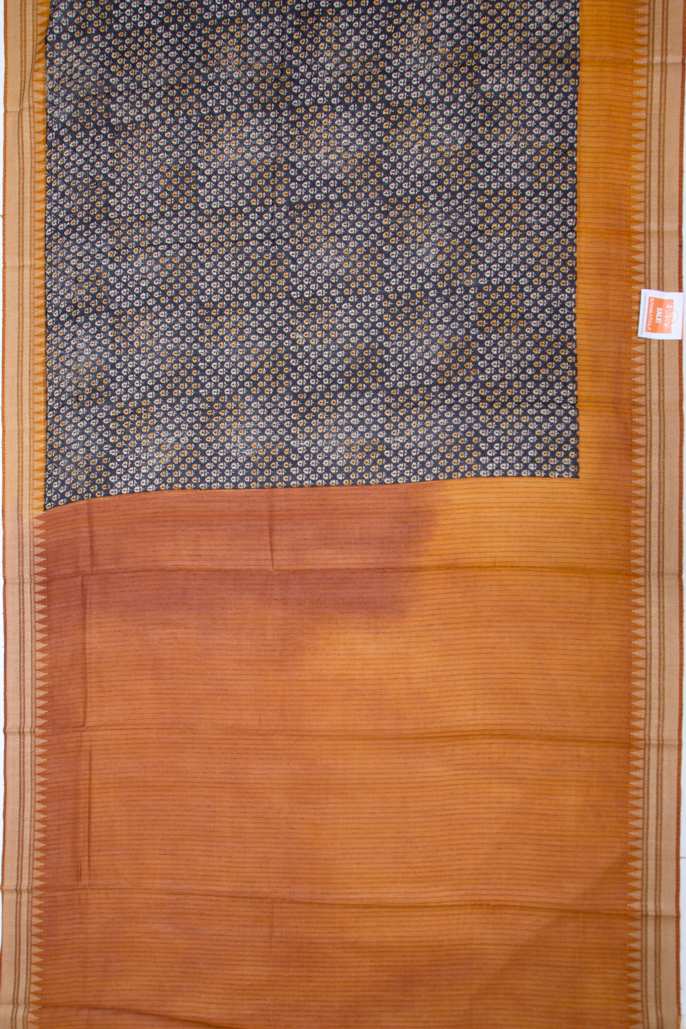 Tussar Printed Black Saree