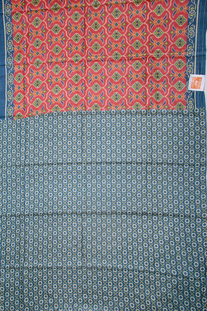 Tussar Printed Pink Saree