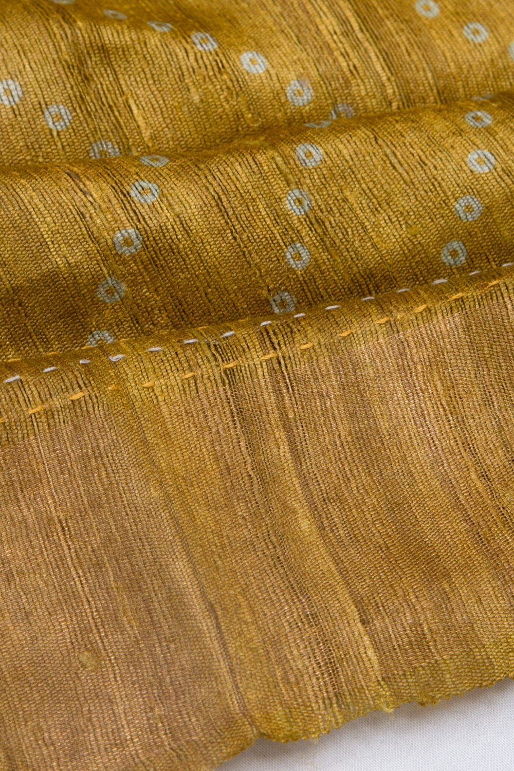 Bhagalpuri Tussar Bandhani Inspired Printed Mustard Yellow Saree