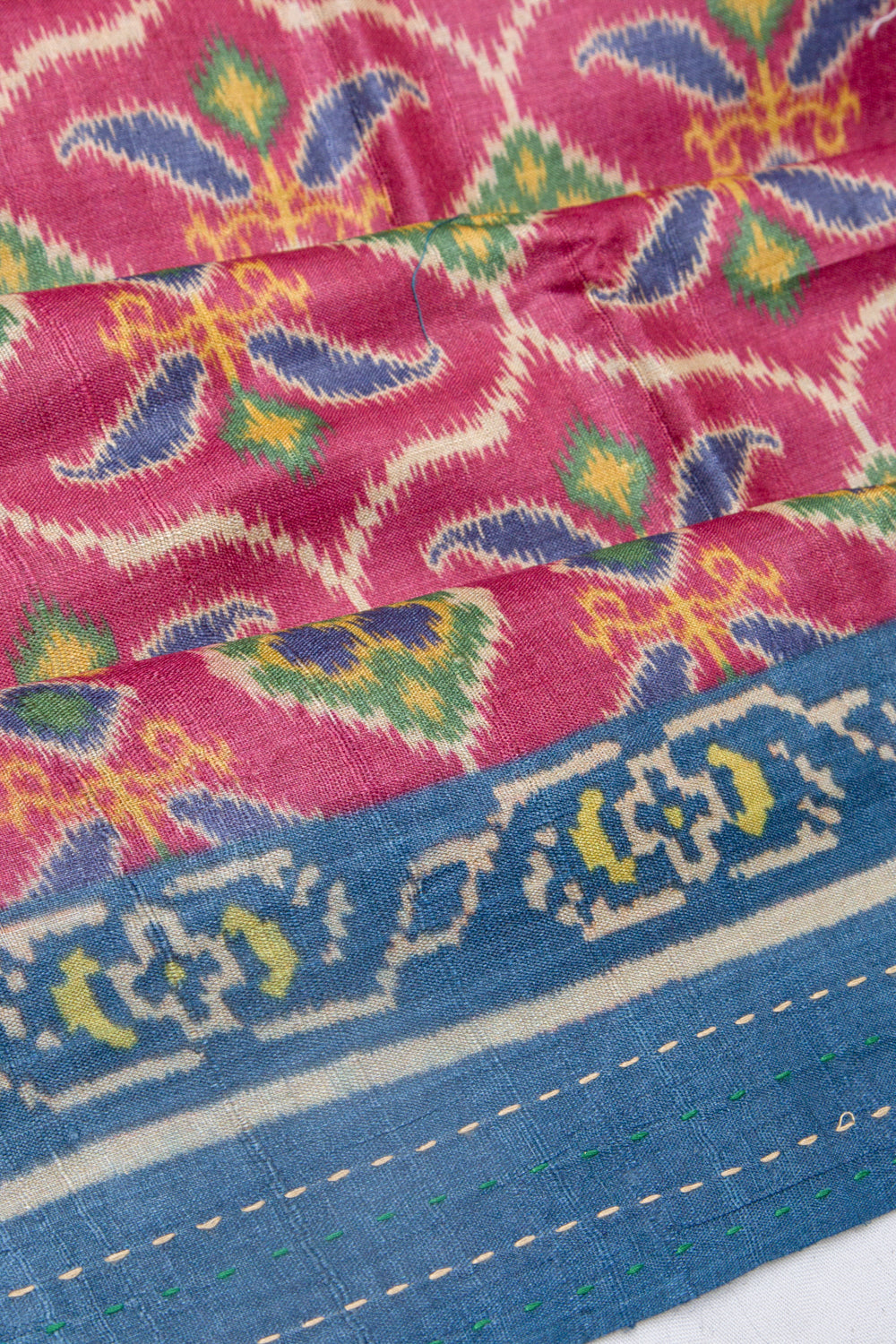 Tussar Printed Pink Saree