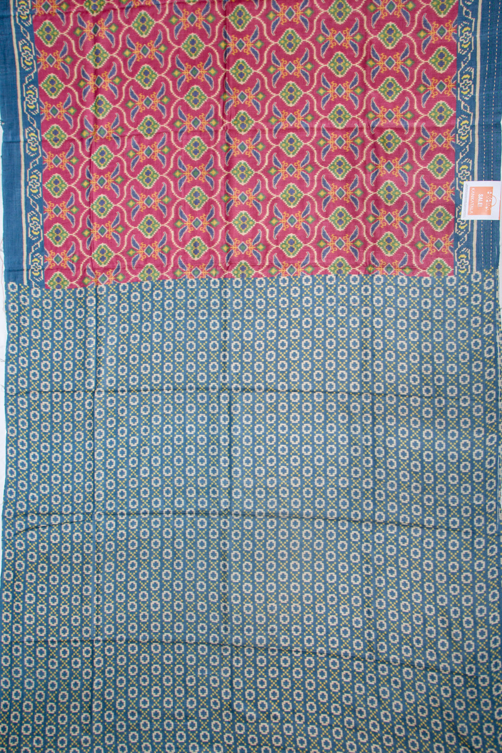 Tussar Printed Pink Saree