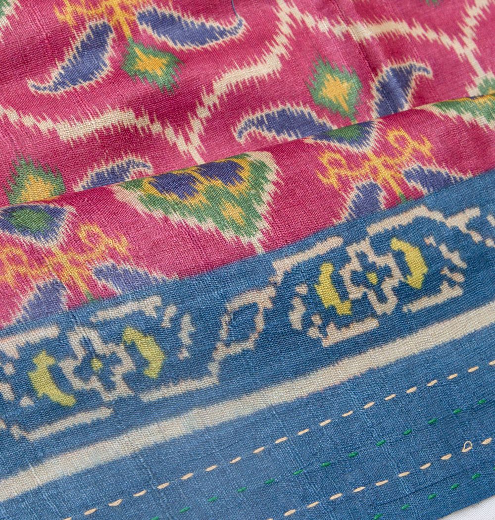 Tussar Printed Pink Saree