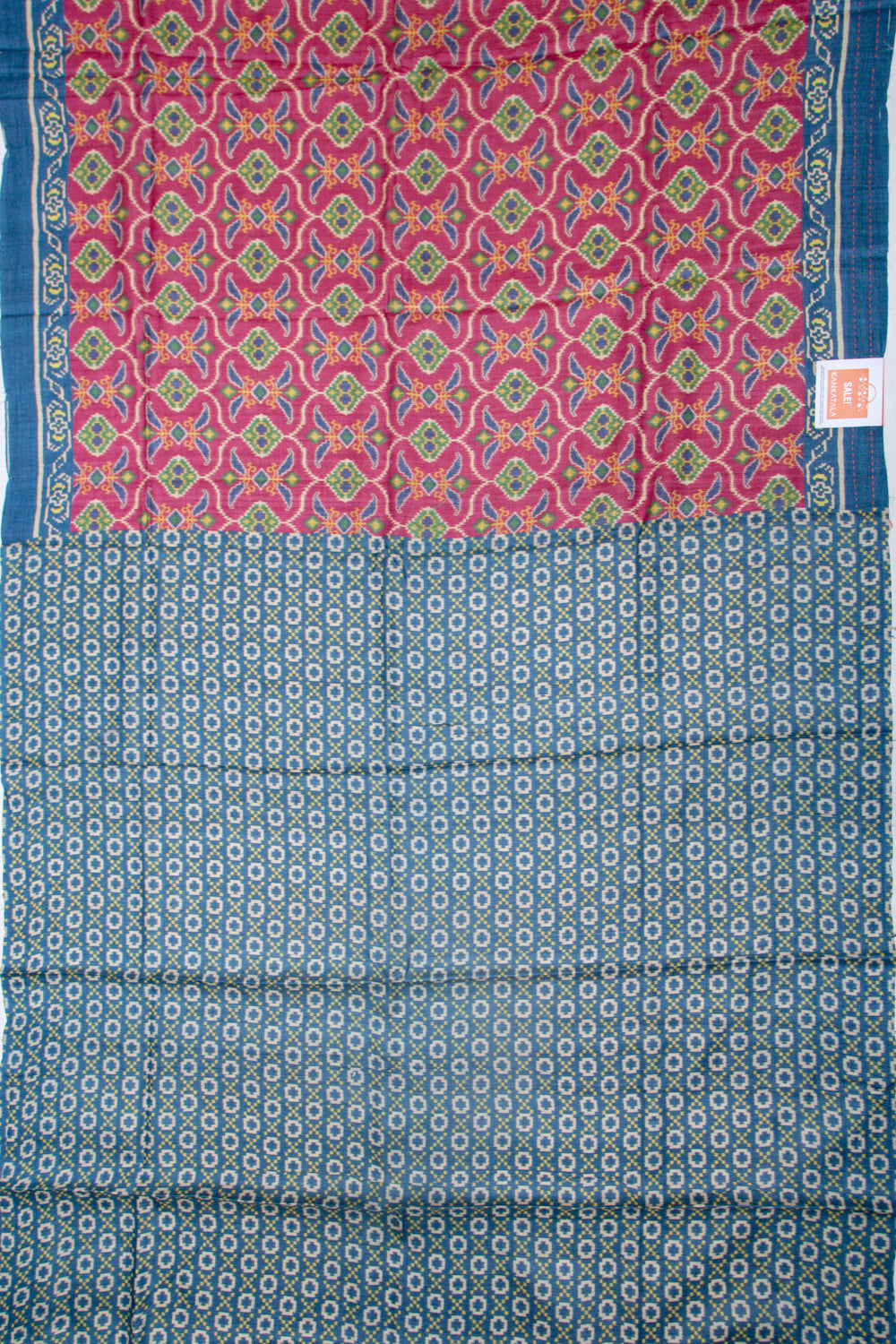 Tussar Printed Pink Saree