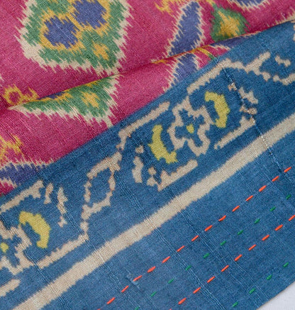 Tussar Printed Pink Saree