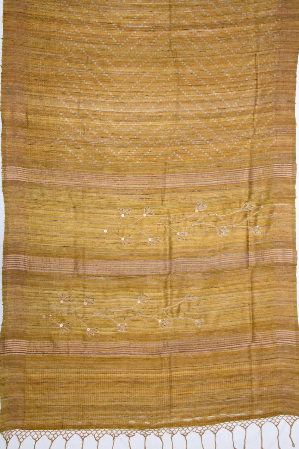 Bhagalpuri Tussar Printed Mustard Yellow Saree