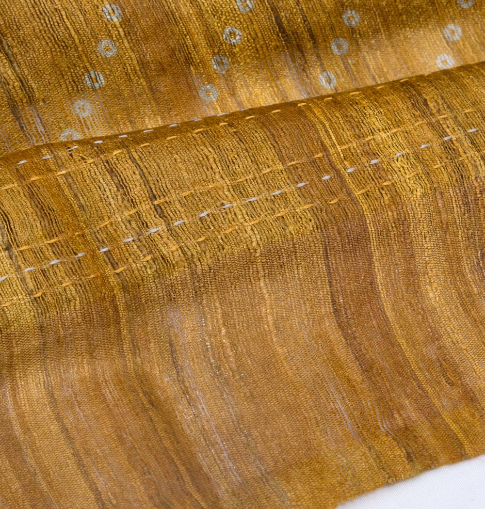 Bhagalpuri Tussar Printed Mustard Yellow Saree