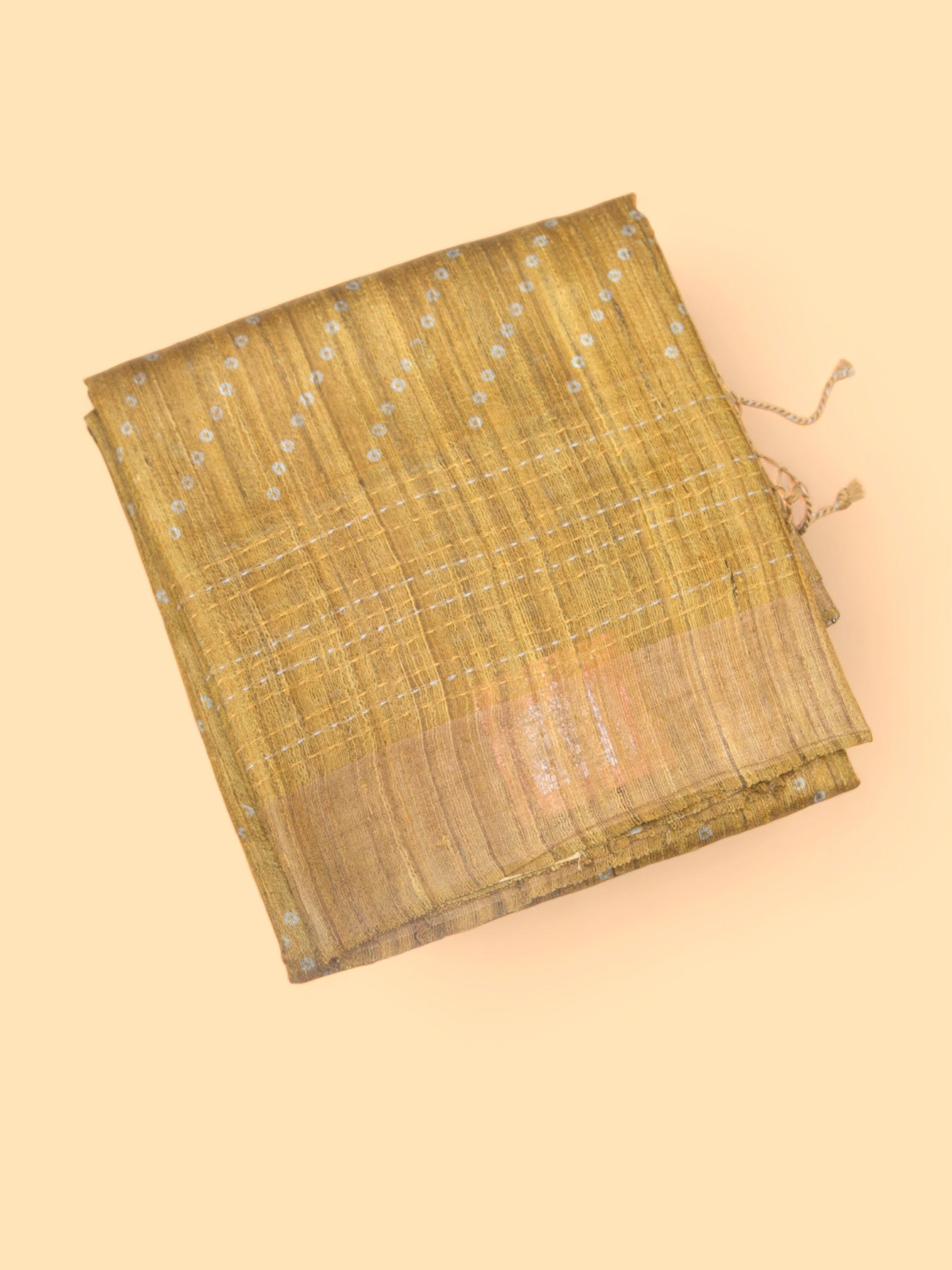 Bhagalpuri Tussar Bandhani Inspired Mustard Yellow Saree