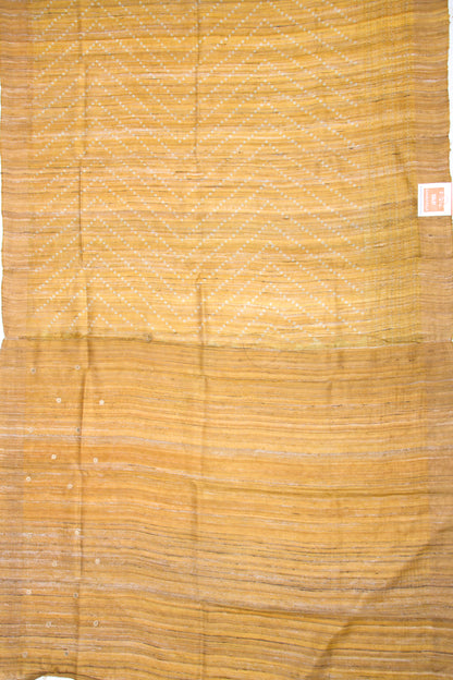 Bhagalpuri Tussar Bandhani Inspired Mustard Yellow Saree