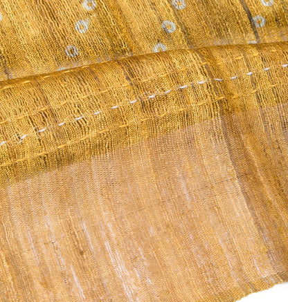 Bhagalpuri Tussar Bandhani Inspired Mustard Yellow Saree