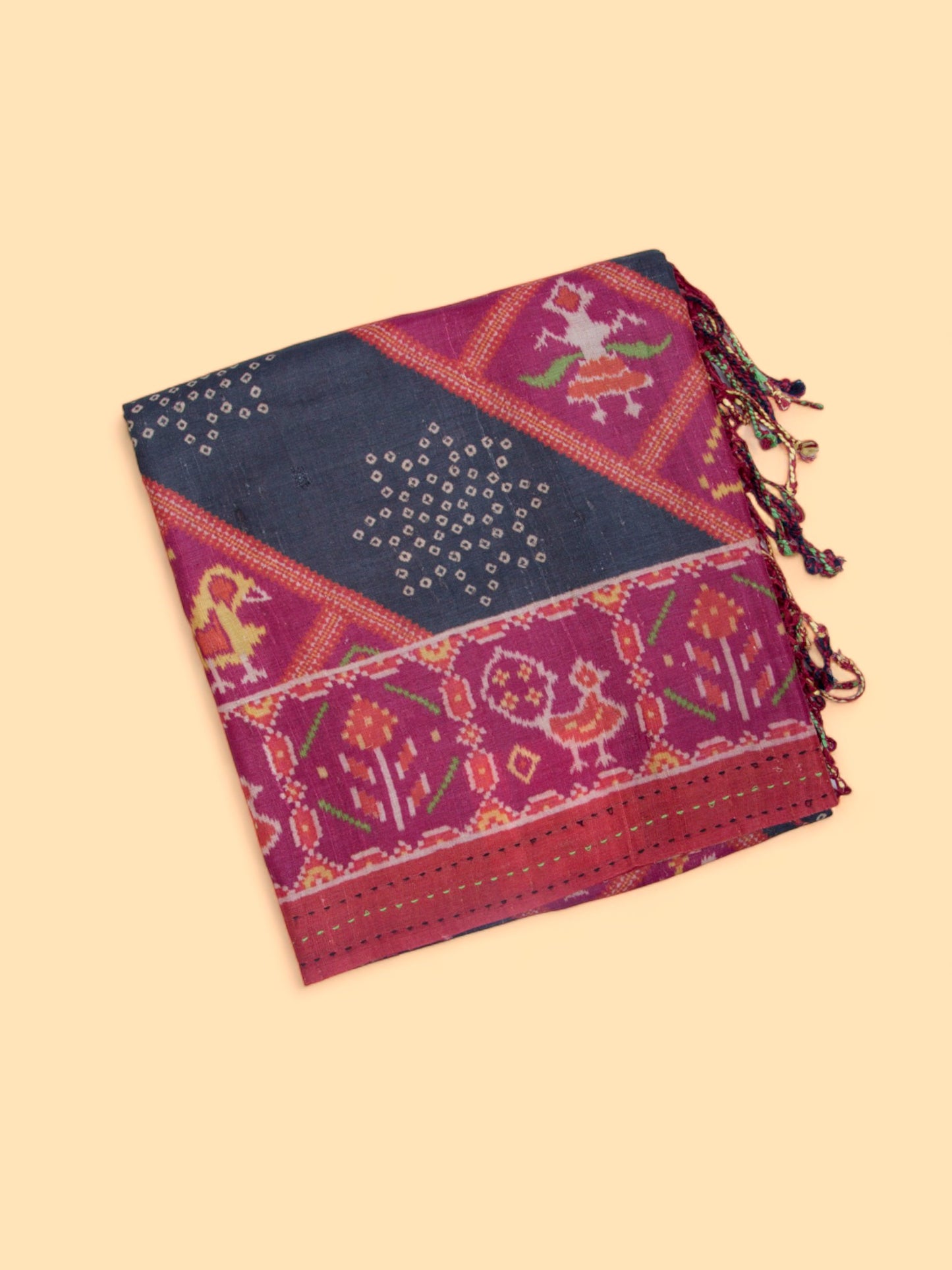 Tussar Printed Black Saree