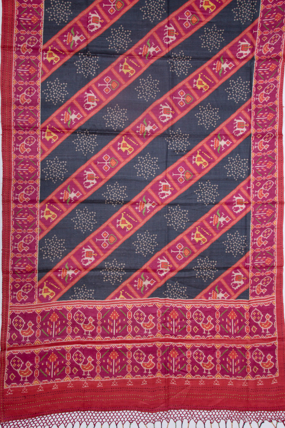 Tussar Printed Black Saree