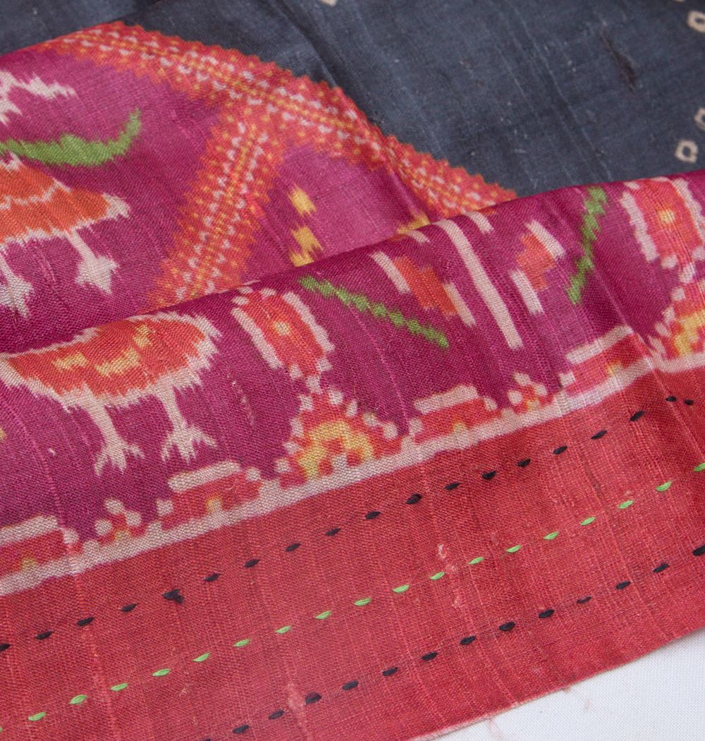 Tussar Printed Black Saree