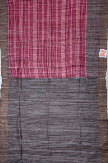 Tussar Horizontal Lines Purple Saree