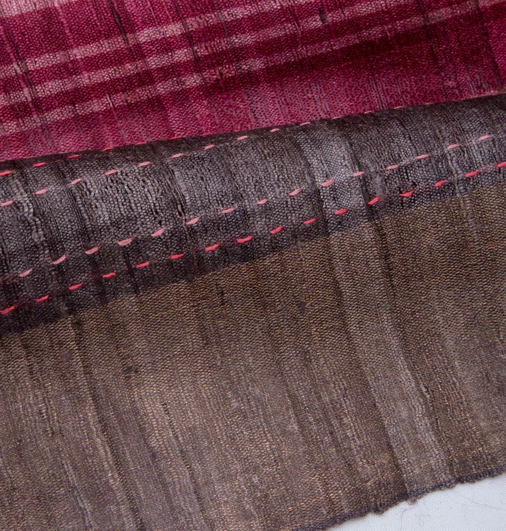 Tussar Horizontal Lines Purple Saree