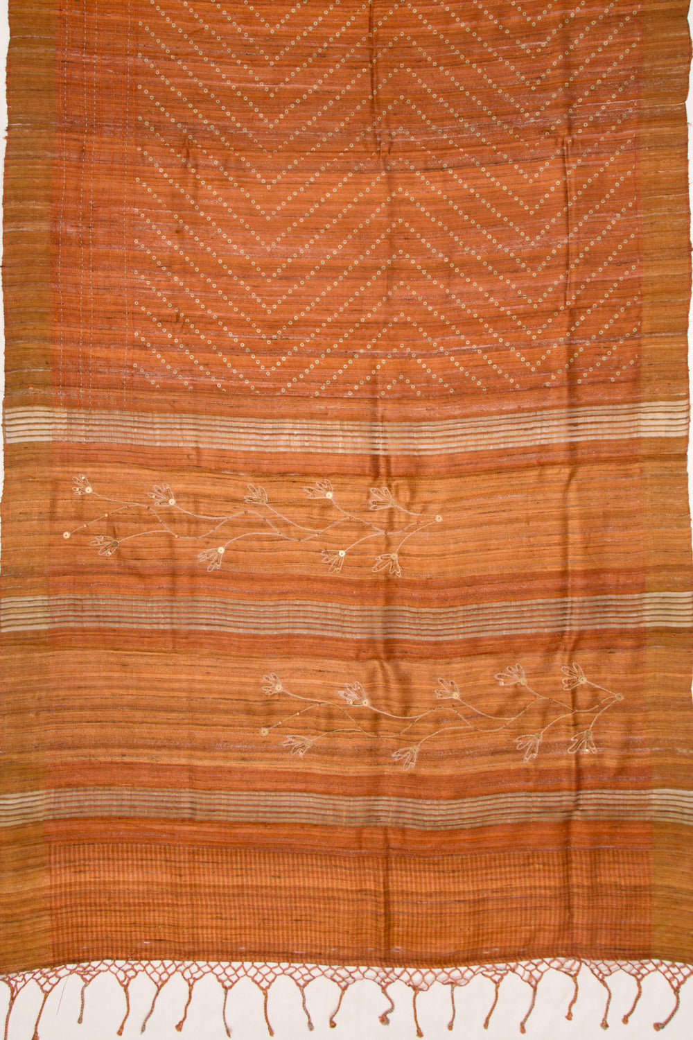 Bhagalpuri Tussar Bandhani Inspired Printed Red Saree