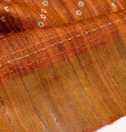 Bhagalpuri Tussar Bandhani Inspired Printed Red Saree