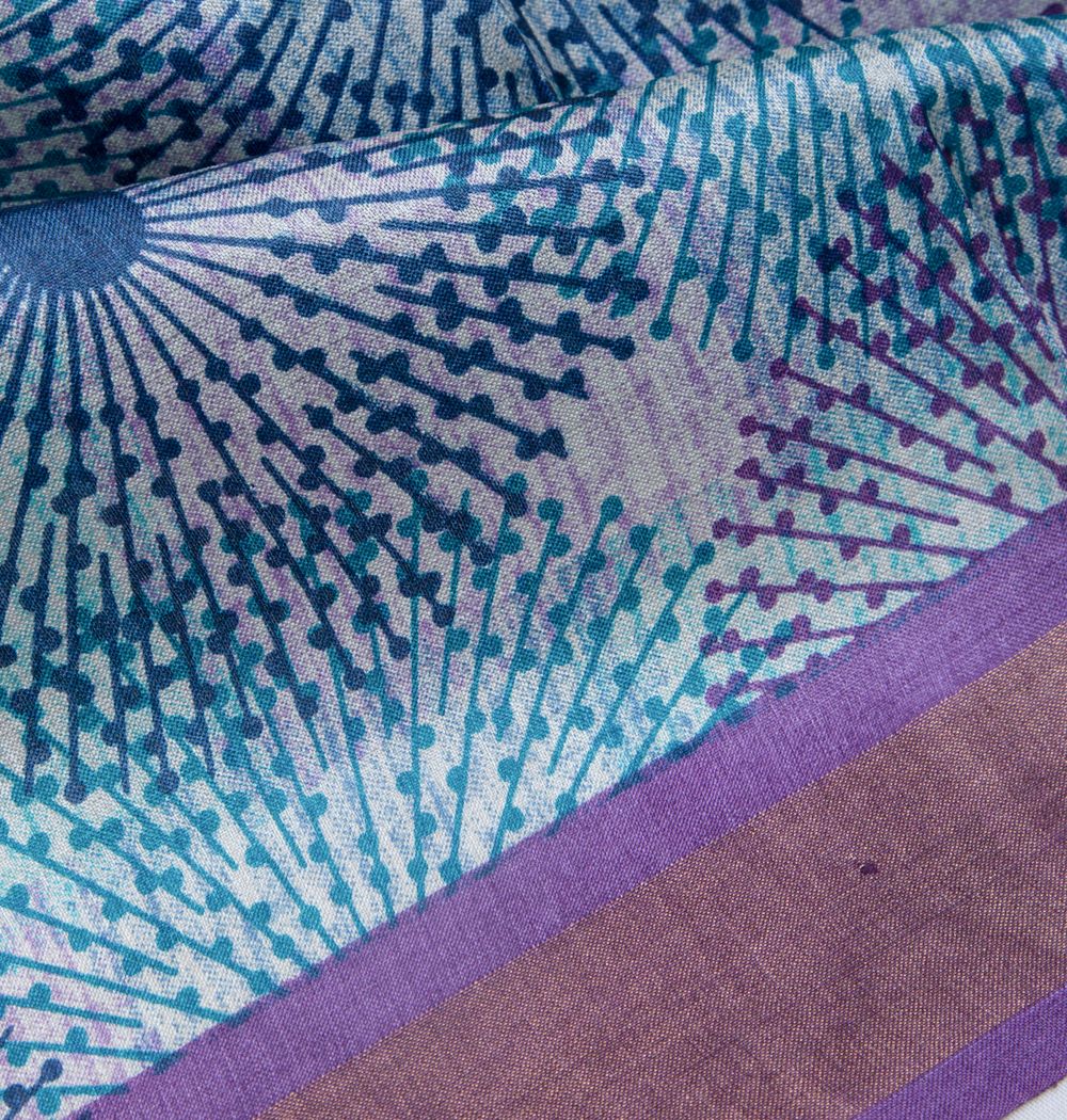 Tussar Printed Blue Saree