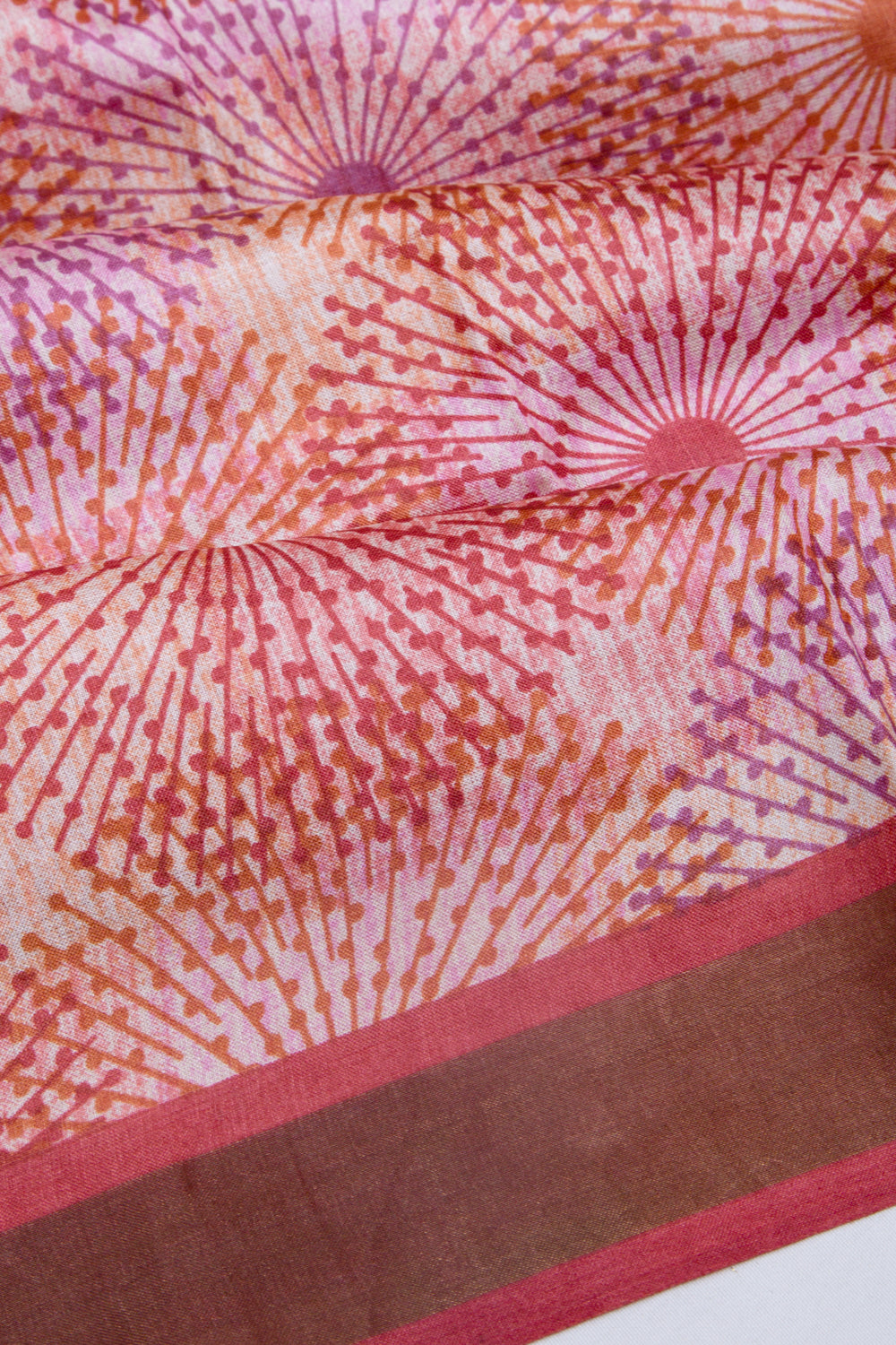 Tussarl Printed Red Saree