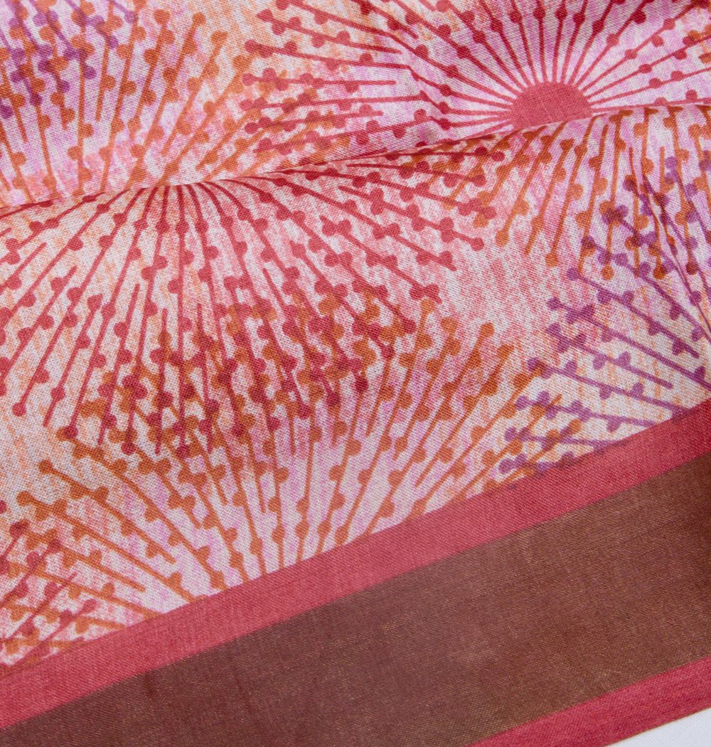 Tussarl Printed Red Saree