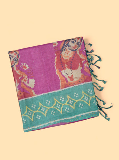 Tussar Floral Printed Purple Saree