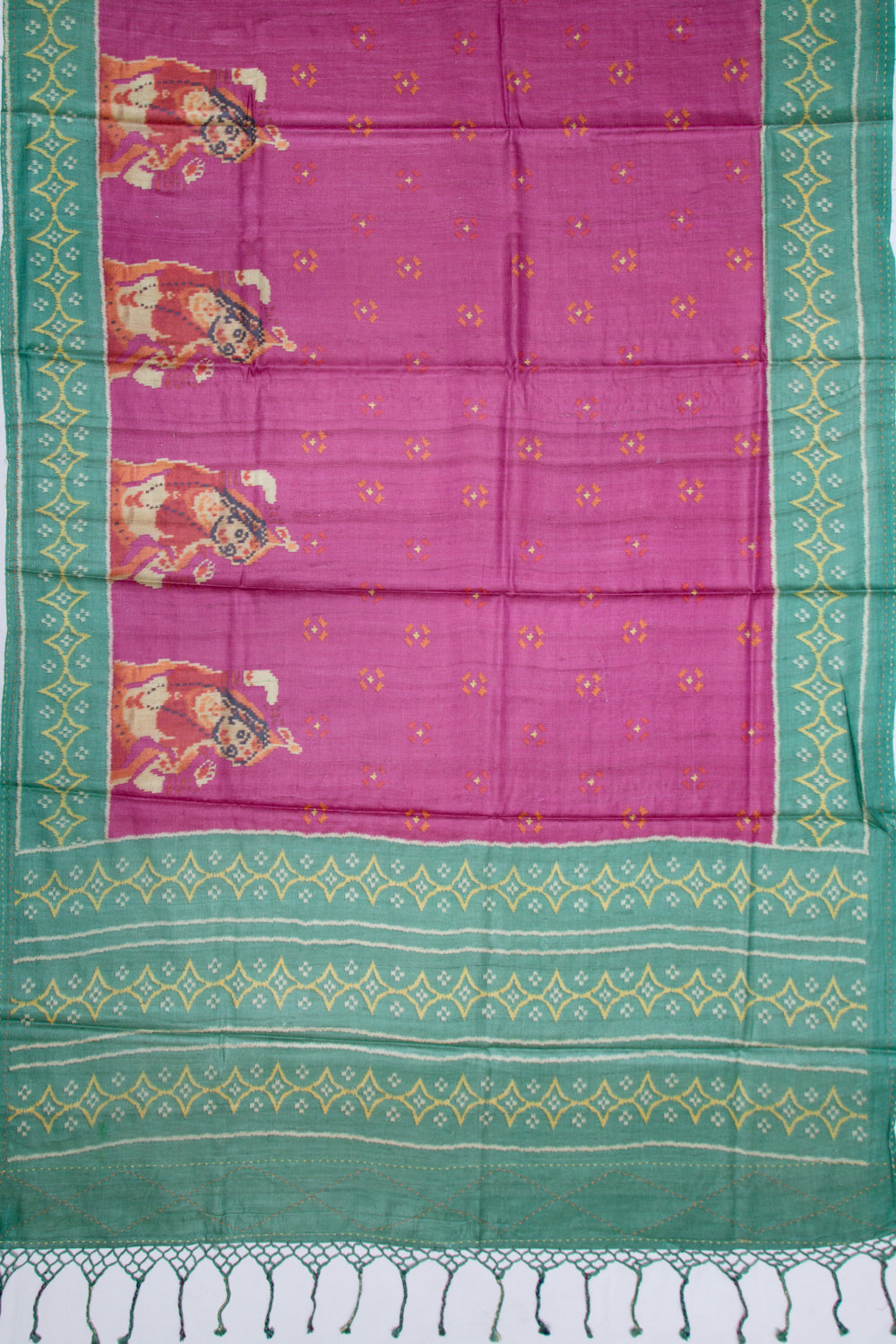 Tussar Floral Printed Purple Saree