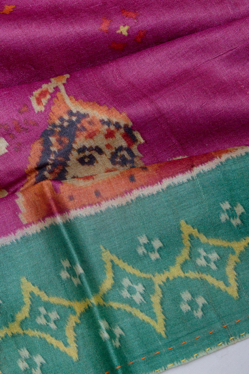Tussar Floral Printed Purple Saree