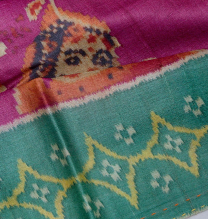 Tussar Floral Printed Purple Saree