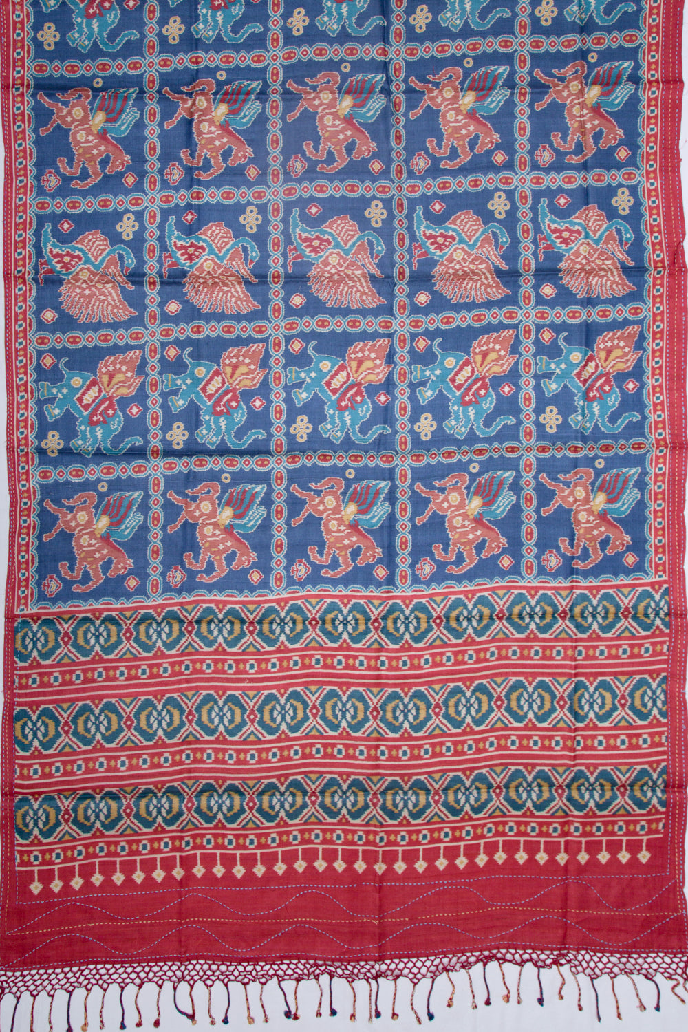 Tussar Printed Blue Saree