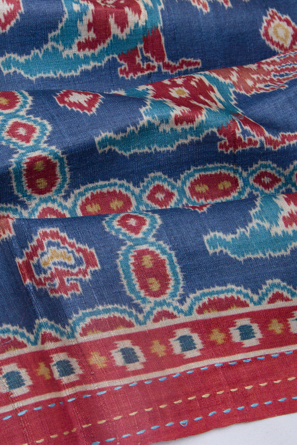 Tussar Printed Blue Saree