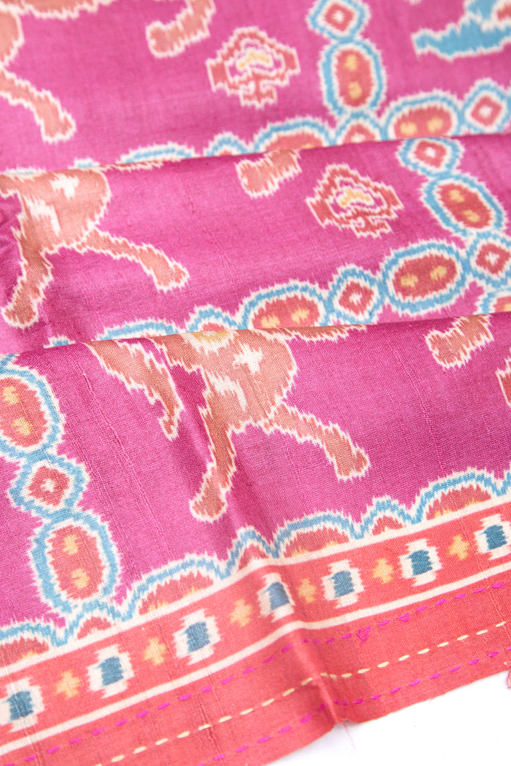 Tussar Printed Pink Saree