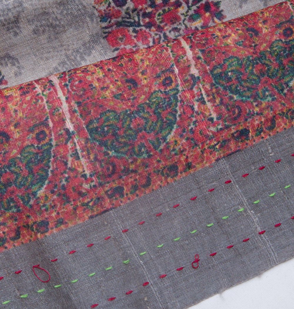 Tussar Floral Printed Grey Saree