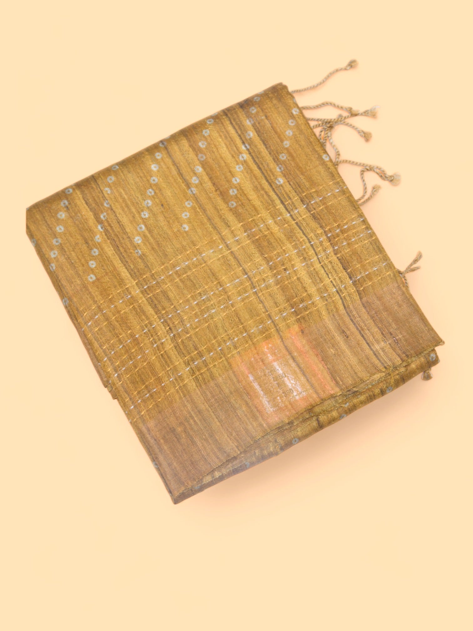 Bhagalpuri Tussar Bandhani Inspired Mustard Yellow Saree