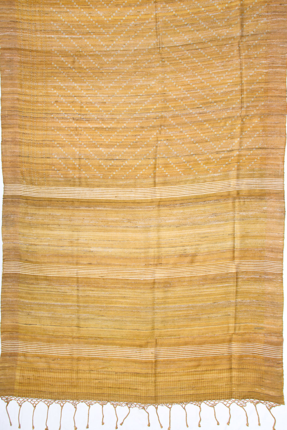 Bhagalpuri Tussar Bandhani Inspired Mustard Yellow Saree