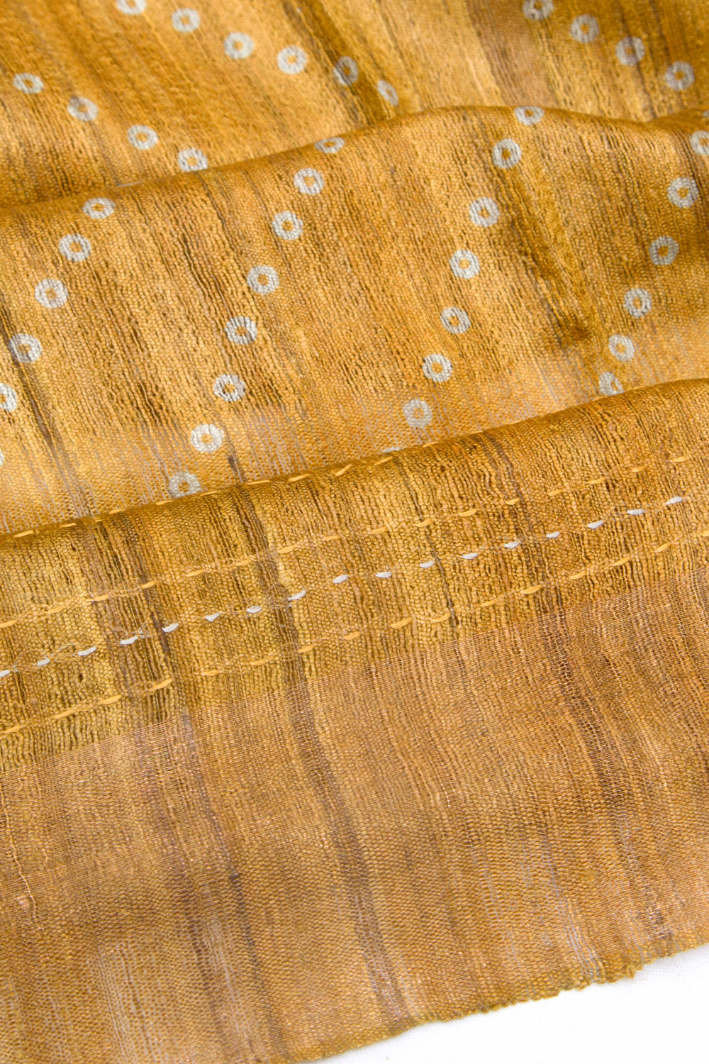 Bhagalpuri Tussar Bandhani Inspired Mustard Yellow Saree