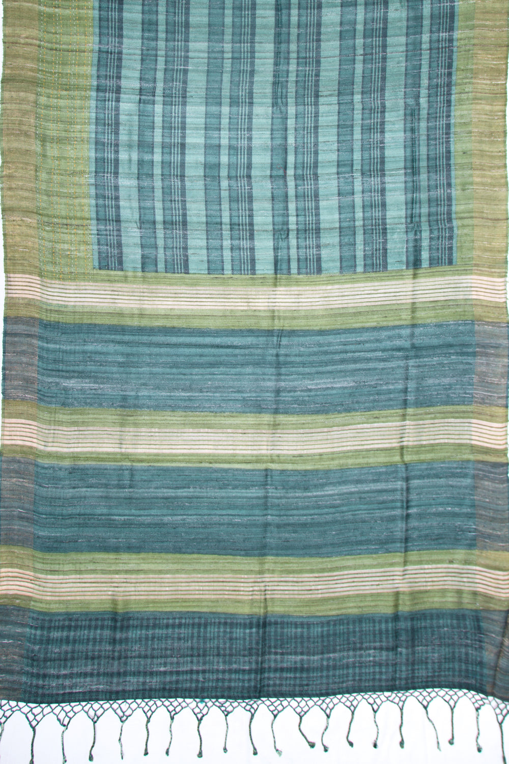 Tussar Printed Blue Saree
