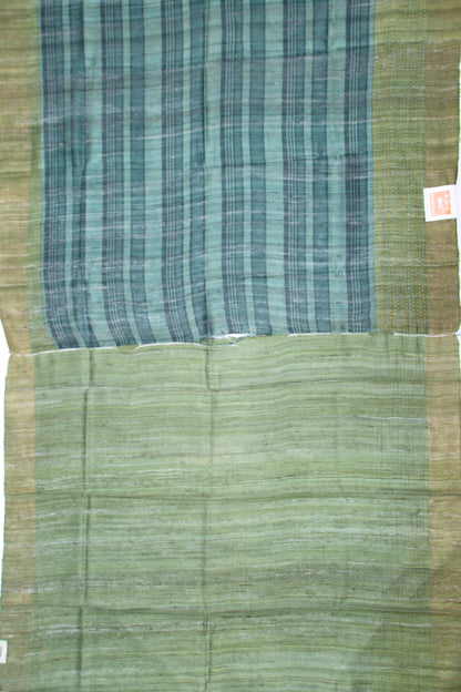 Tussar Printed Blue Saree